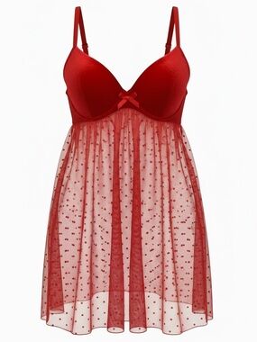 Hush Intimates Red Sheer Babydoll Lingerie – Size Medium
